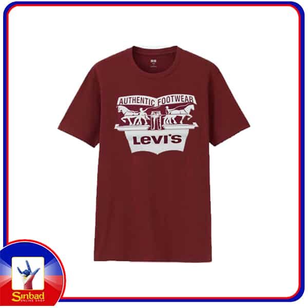 Unisex t-shirt, printed with the levis logo-red color