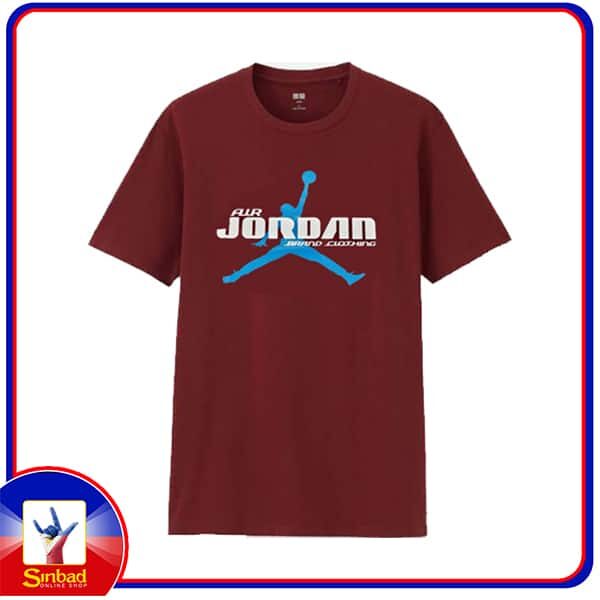 Unisex t-shirt, printed with the air jordan logo -Burgundy color