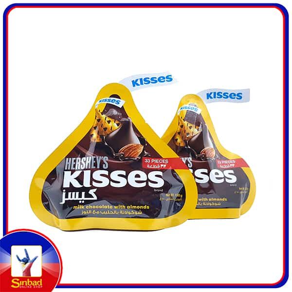 Hersheys Kisses Milk Chocolate With Almonds 2 x 150g