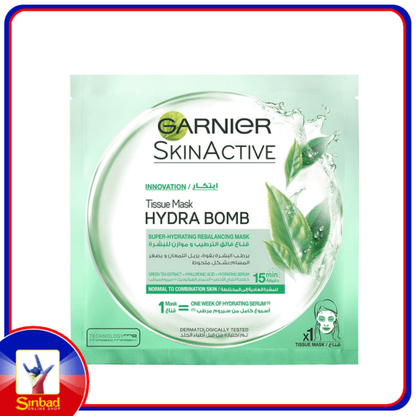 Garnier SkinActive Hydra Bomb Green Tea for Normal to Combination Skin Tissue Face Mask 1pc
