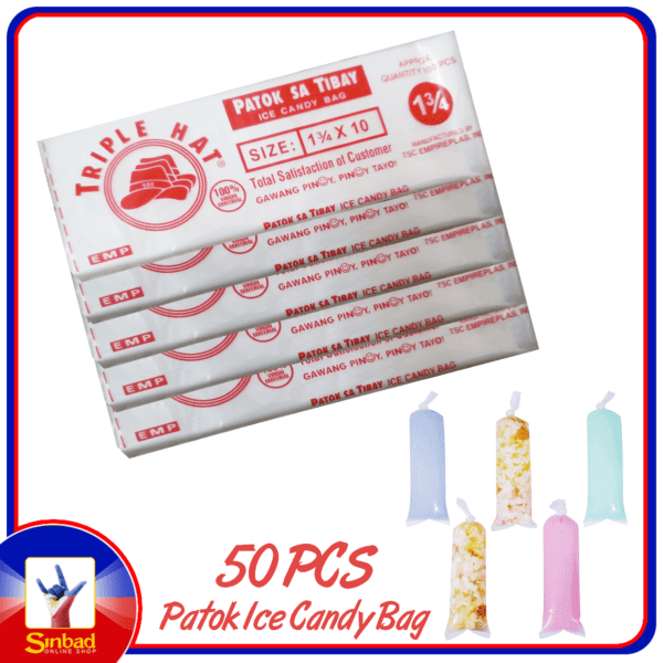 Plastic Ice Candy Bag - Plastic Ice Pop 1 3/4 x 50
