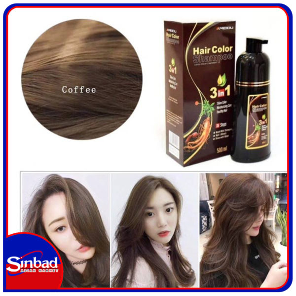 Buy Augeas-Meidu Herbal Hair Color Shampoo 500ml (3-In-1) COFFE COLOR Online  in Kuwait | Sinbad Online Shop
