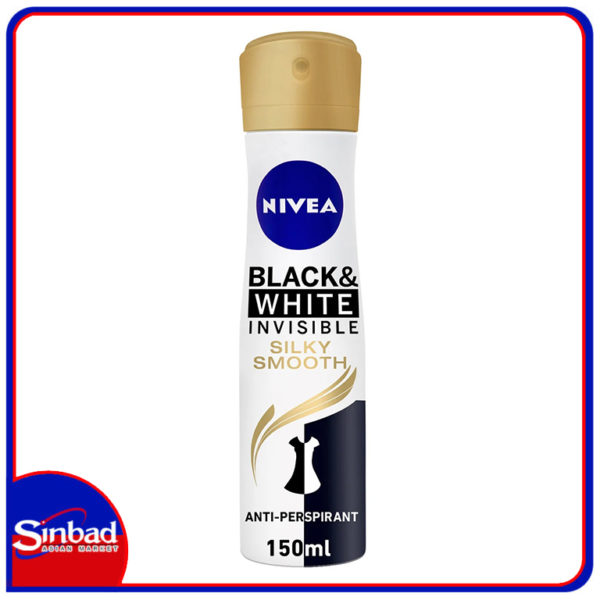 Buy Nivea Black & White Antiperspirant for Women Spray Invisible Silky  Smooth 150ml Online in Kuwait